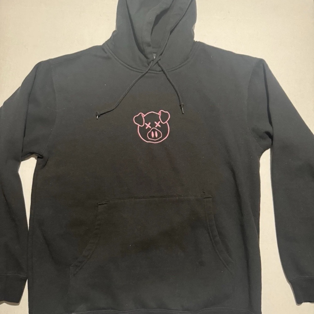 Shane‎ Dawson Black Hooded Pink Pig Sweatshirt, Large #798
